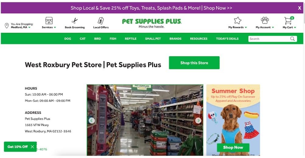pet store website